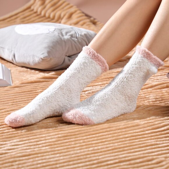 5 Pairs Fuzzy Socks for Women, Winter Warm Womens Super Soft Cozy Socks - Picture 3 of 7